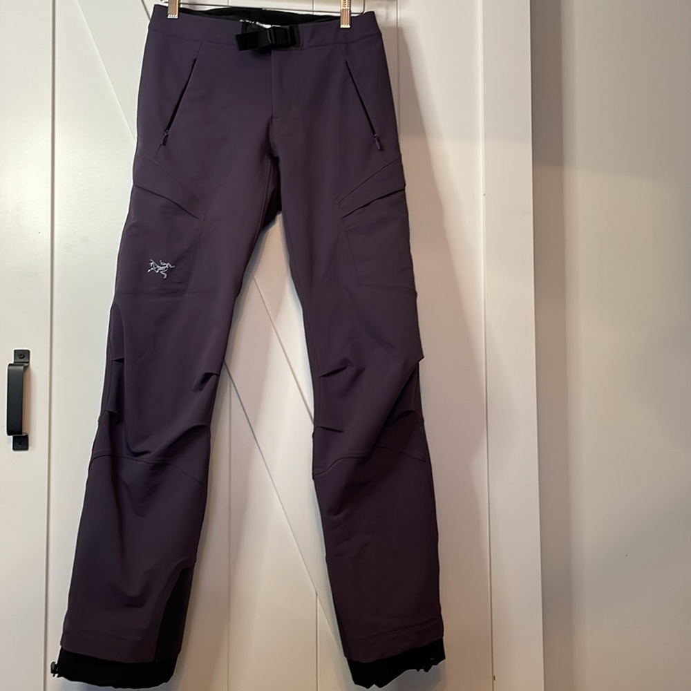 Arc’teryx soft shell weather resistant stretch ski snow hiking pant purple sz 6